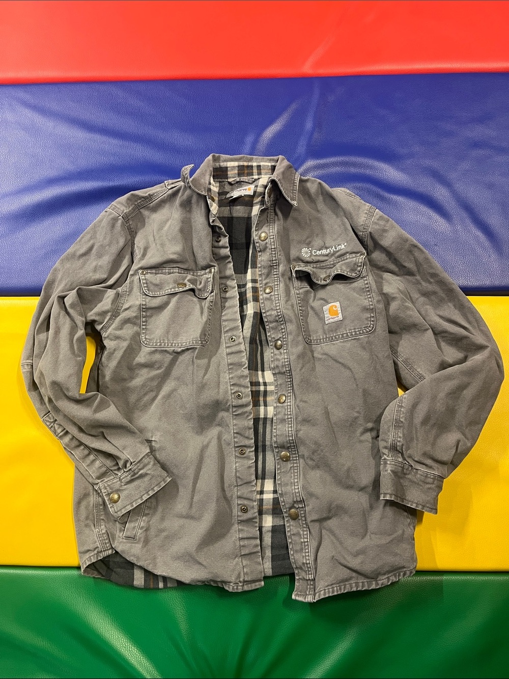 Carhartt Gray Flannel-Lined Work Shirt Jacket men’s small